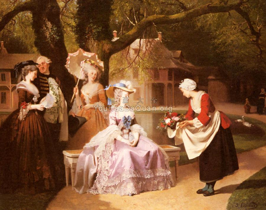 Marie Antoinette and Louis XVI in the Garden of the Tuilerie - 约瑟夫·卡罗
